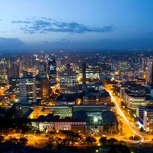 Picture of the city of Lusaka at night