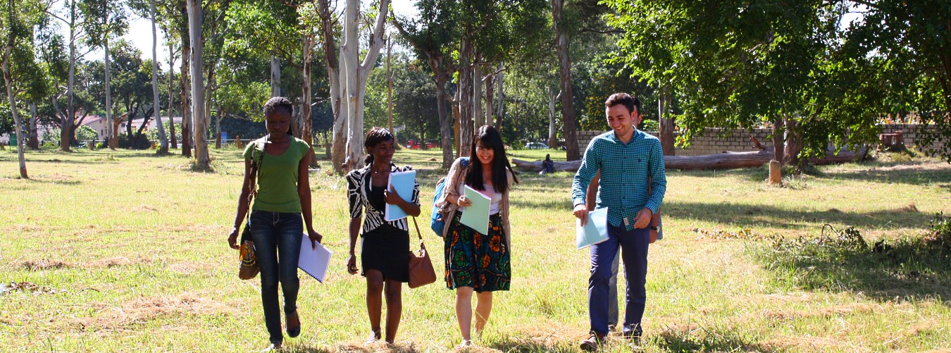 Students walking